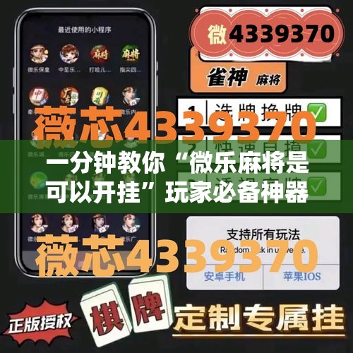 一分钟教你“微乐麻将是可以开挂”玩家必备神器