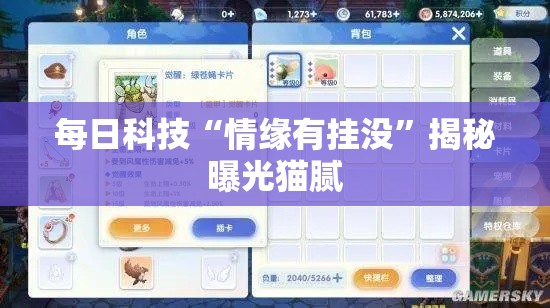 每日科技“情缘有挂没”揭秘曝光猫腻