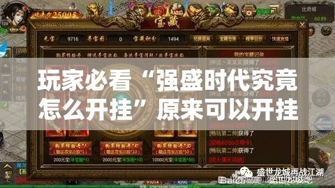 玩家必看“强盛时代究竟怎么开挂”原来可以开挂