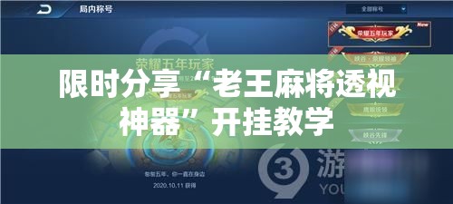 限时分享“老王麻将透视神器”开挂教学