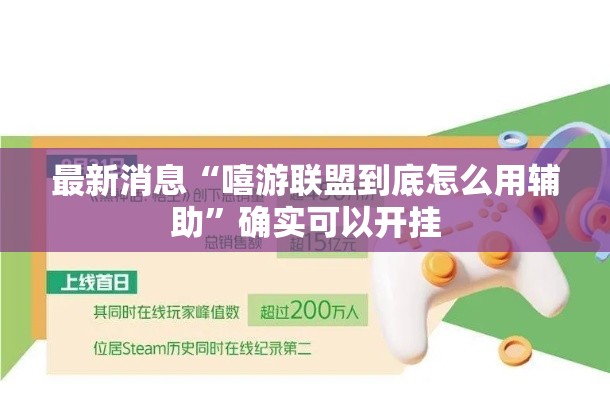最新消息“嘻游联盟到底怎么用辅助”确实可以开挂