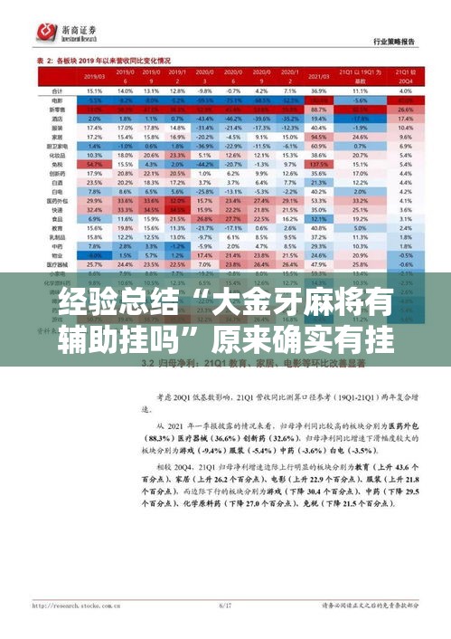 经验总结“大金牙麻将有辅助挂吗”原来确实有挂
